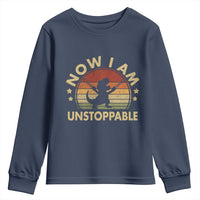 Retro Now I Am Unstoppable Youth Sweatshirt Funny Dinosaur Dino Gifts Vintage