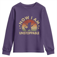 Retro Now I Am Unstoppable Youth Sweatshirt Funny Dinosaur Dino Gifts Vintage