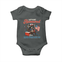 Lets Get Hammered and Blow Some Shit Up Baby Onesie Raccoon 4th Of July America - Wonder Print Shop