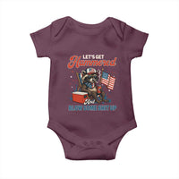 Lets Get Hammered and Blow Some Shit Up Baby Onesie Raccoon 4th Of July America - Wonder Print Shop
