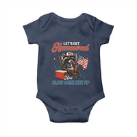 Lets Get Hammered and Blow Some Shit Up Baby Onesie Raccoon 4th Of July America - Wonder Print Shop