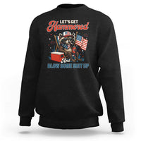 Lets Get Hammered and Blow Some Shit Up Sweatshirt Raccoon 4th Of July America - Wonder Print Shop