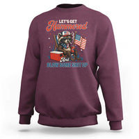 Lets Get Hammered and Blow Some Shit Up Sweatshirt Raccoon 4th Of July America - Wonder Print Shop