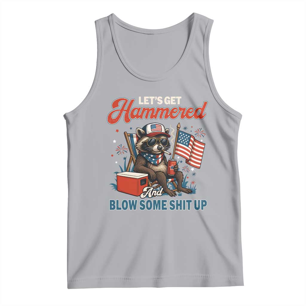 Lets Get Hammered and Blow Some Shit Up Tank Top Raccoon 4th Of July America - Wonder Print Shop