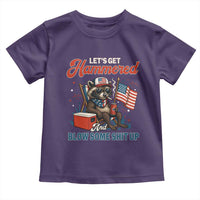 Lets Get Hammered and Blow Some Shit Up Toddler T Shirt Raccoon 4th Of July America - Wonder Print Shop