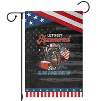 Lets Get Hammered and Blow Some Shit Up Garden Flag Raccoon 4th Of July America