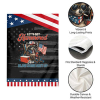 Lets Get Hammered and Blow Some Shit Up Garden Flag Raccoon 4th Of July America
