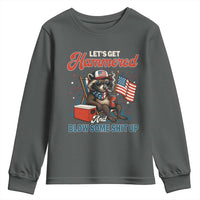 Lets Get Hammered and Blow Some Shit Up Youth Sweatshirt Raccoon 4th Of July America - Wonder Print Shop