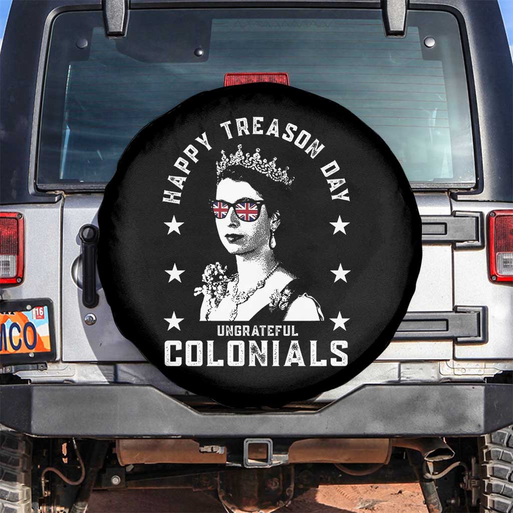 Happy Treason Day Spare Tire Cover British Queen Funny July 4th Colonial Meme - Wonder Print Shop
