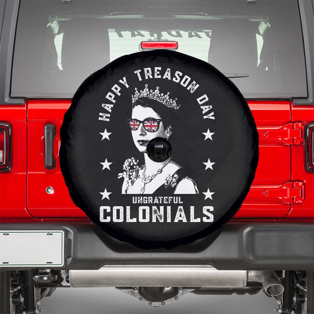 Happy Treason Day Spare Tire Cover British Queen Funny July 4th Colonial Meme - Wonder Print Shop