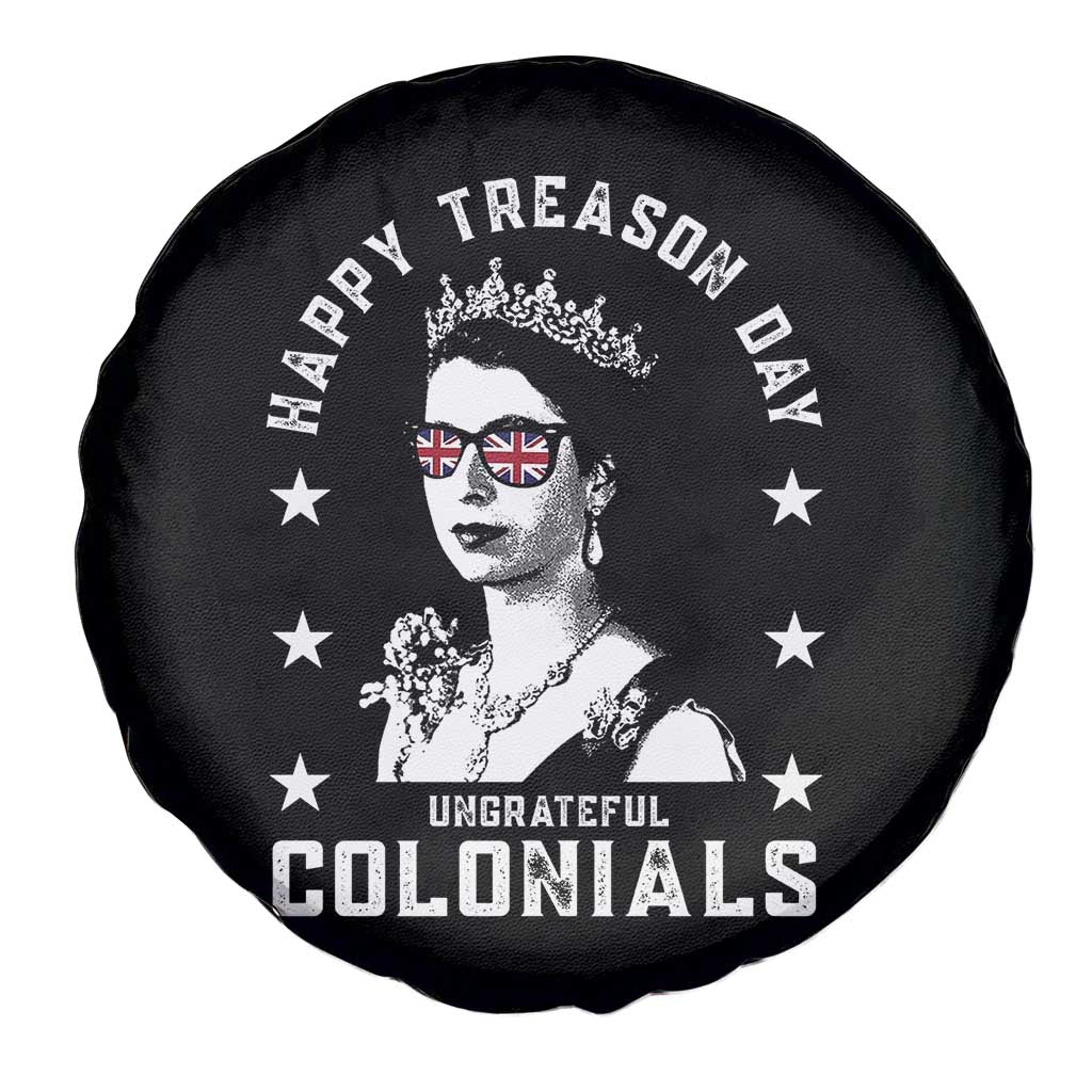 Happy Treason Day Spare Tire Cover British Queen Funny July 4th Colonial Meme - Wonder Print Shop