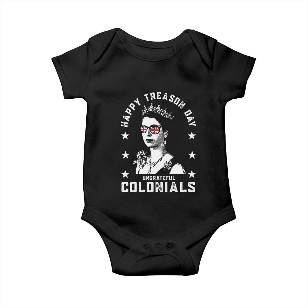 Happy Treason Day Baby Onesie British Queen Funny July 4th Colonial Meme - Wonder Print Shop