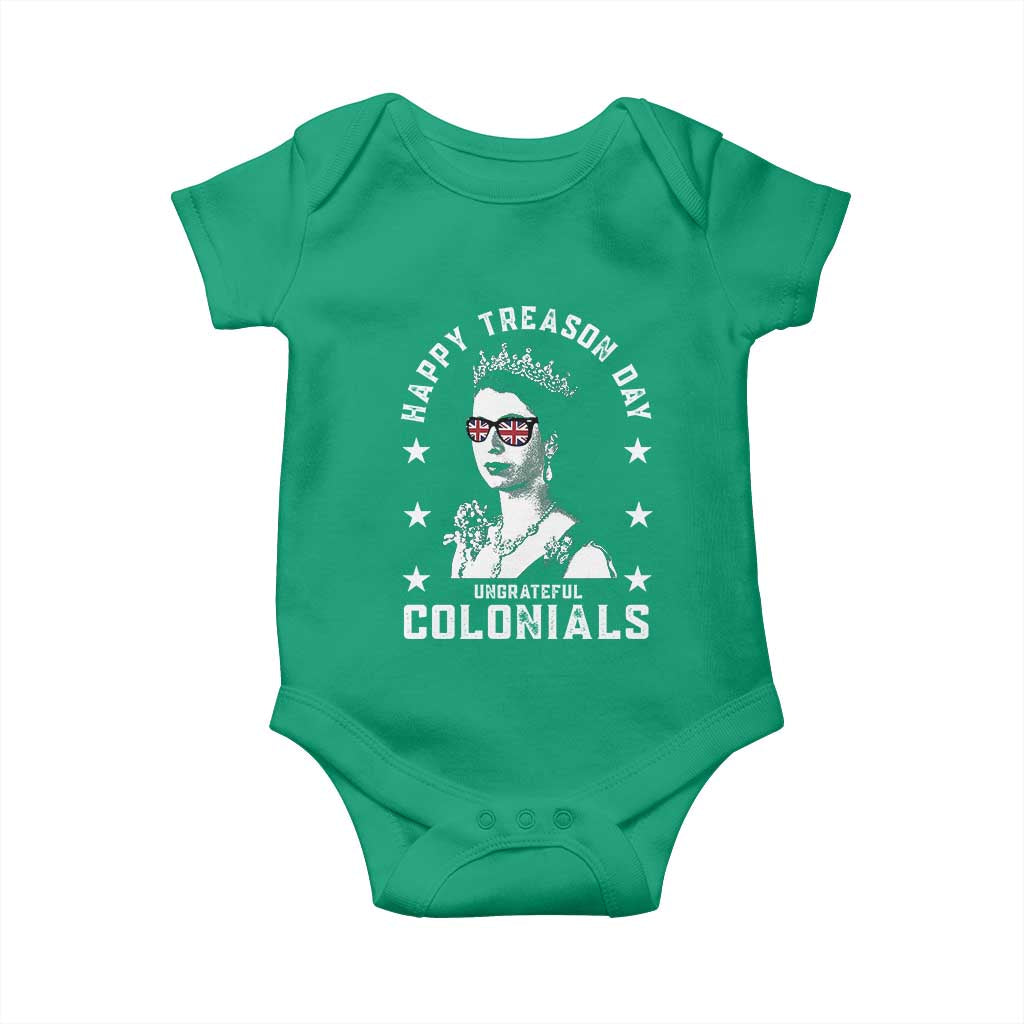 Happy Treason Day Baby Onesie British Queen Funny July 4th Colonial Meme - Wonder Print Shop