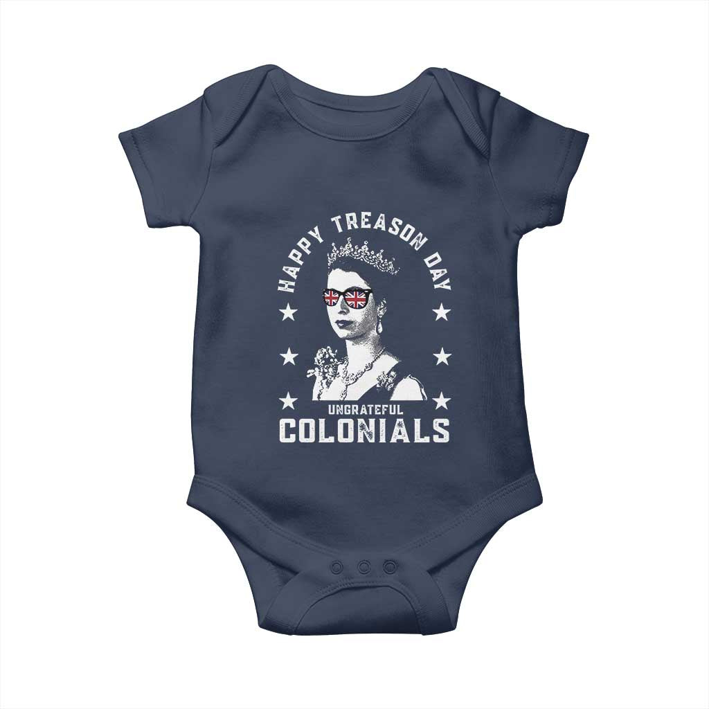 Happy Treason Day Baby Onesie British Queen Funny July 4th Colonial Meme - Wonder Print Shop