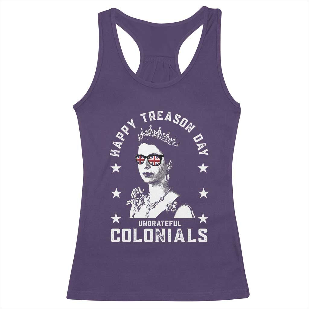 Happy Treason Day Racerback Tank Top British Queen Funny July 4th Colonial Meme - Wonder Print Shop