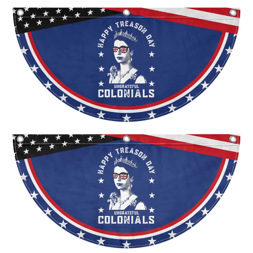 Happy Treason Day Patriotic Fan Flag British Queen Funny July 4th Colonial Meme