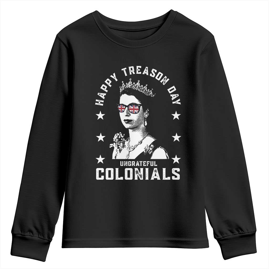 Happy Treason Day Youth Sweatshirt British Queen Funny July 4th Colonial Meme - Wonder Print Shop