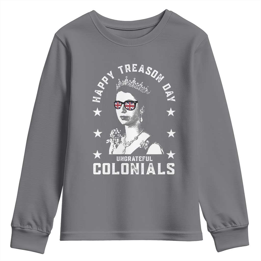 Happy Treason Day Youth Sweatshirt British Queen Funny July 4th Colonial Meme - Wonder Print Shop