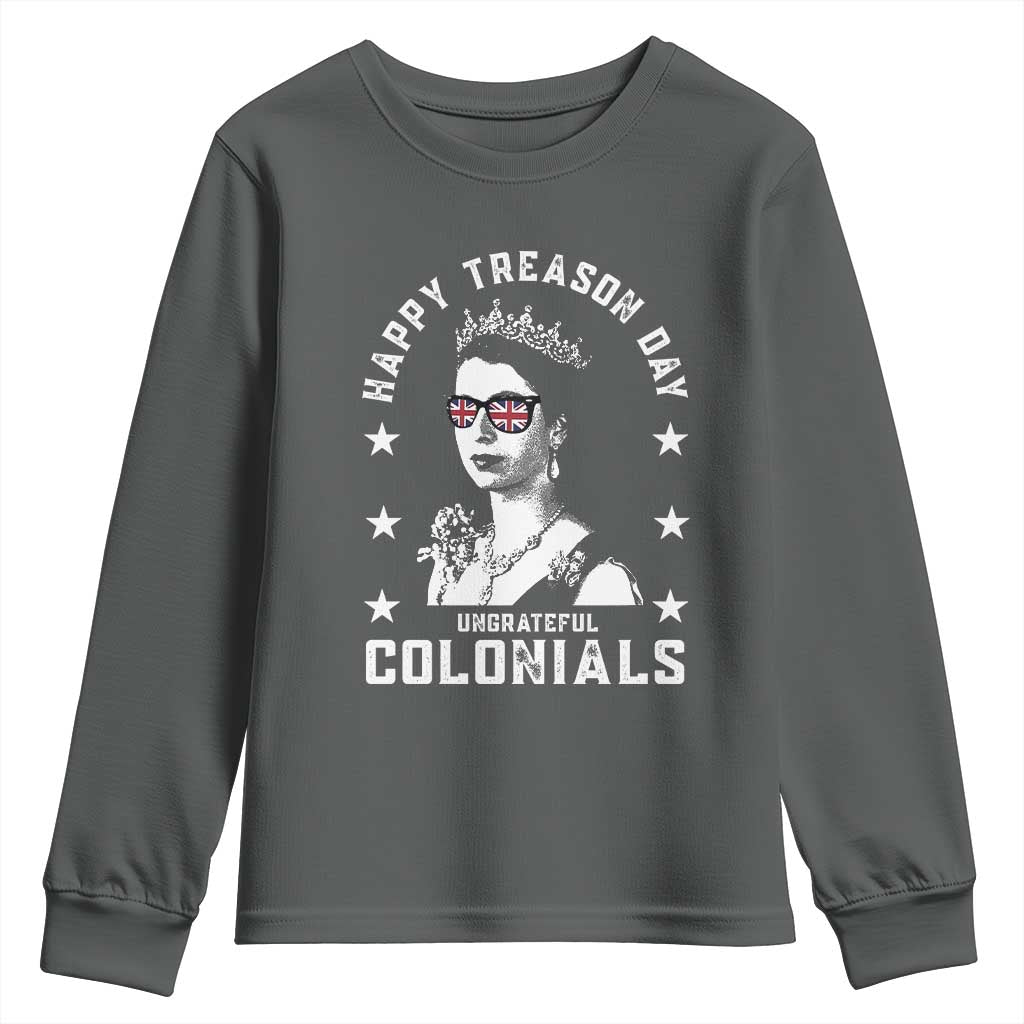 Happy Treason Day Youth Sweatshirt British Queen Funny July 4th Colonial Meme - Wonder Print Shop
