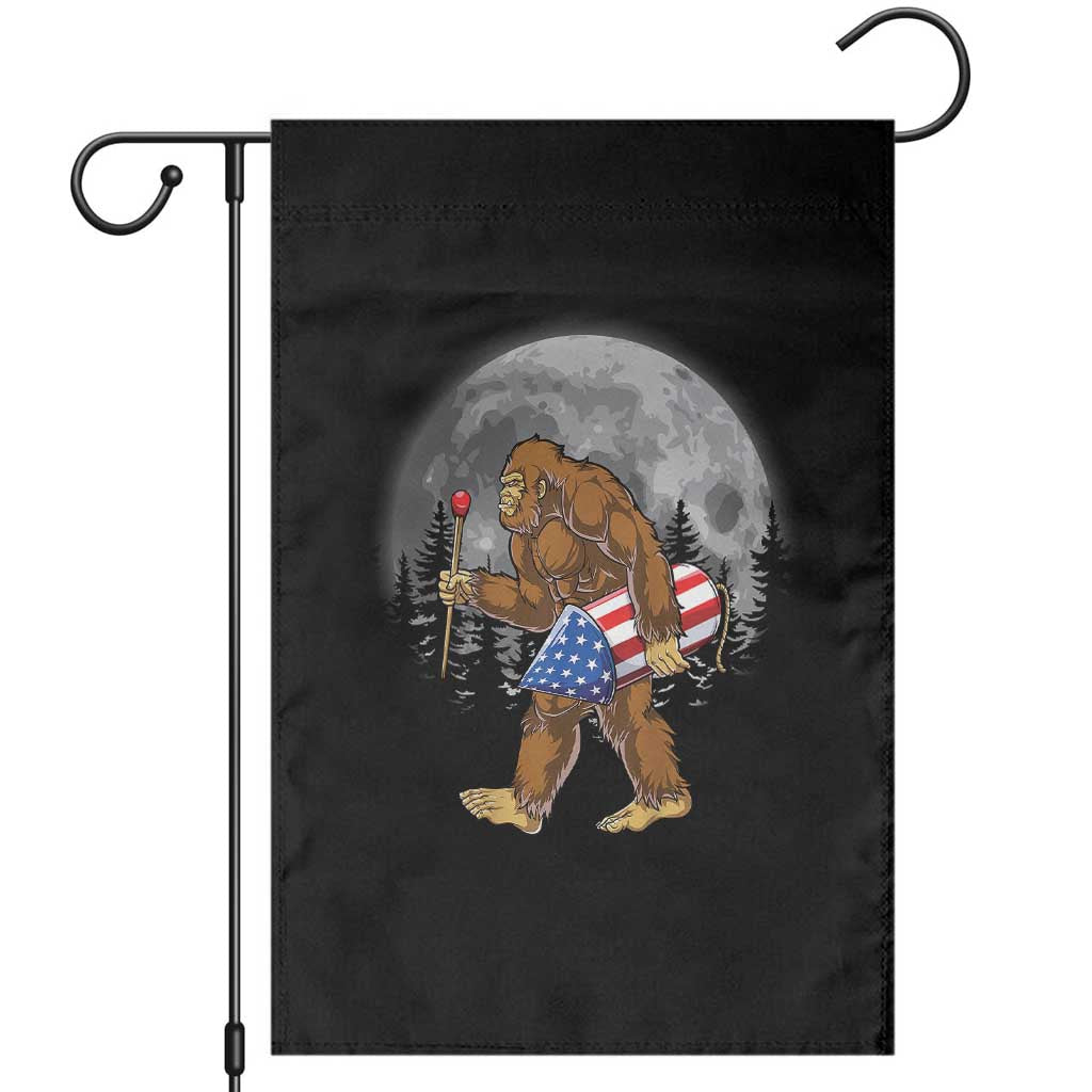 Patriotic Bigfoot 4th of July Garden Flag American Flag Merica Fireworks Sasquatch Moon - Wonder Print Shop
