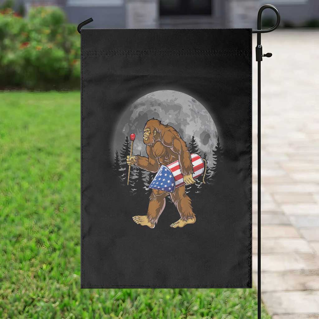 Patriotic Bigfoot 4th of July Garden Flag American Flag Merica Fireworks Sasquatch Moon - Wonder Print Shop