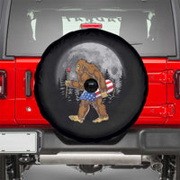 Patriotic Bigfoot 4th of July Spare Tire Cover American Flag Merica Fireworks Sasquatch Moon - Wonder Print Shop
