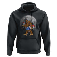 Patriotic Bigfoot 4th of July Hoodie American Flag Merica Fireworks Sasquatch Moon - Wonder Print Shop
