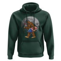 Patriotic Bigfoot 4th of July Hoodie American Flag Merica Fireworks Sasquatch Moon - Wonder Print Shop