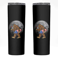 Patriotic Bigfoot 4th of July Skinny Tumbler American Flag Merica Fireworks Sasquatch Moon - Wonder Print Shop