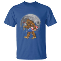 Patriotic Bigfoot 4th of July T Shirt American Flag Merica Fireworks Sasquatch Moon - Wonder Print Shop