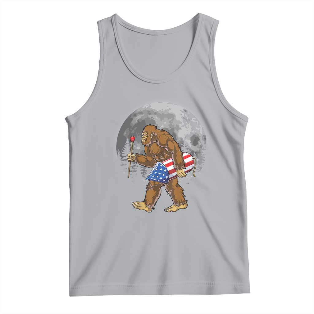 Patriotic Bigfoot 4th of July Tank Top American Flag Merica Fireworks Sasquatch Moon - Wonder Print Shop