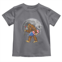 Patriotic Bigfoot 4th of July Toddler T Shirt American Flag Merica Fireworks Sasquatch Moon - Wonder Print Shop