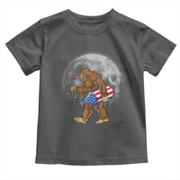 Patriotic Bigfoot 4th of July Toddler T Shirt American Flag Merica Fireworks Sasquatch Moon - Wonder Print Shop