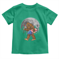 Patriotic Bigfoot 4th of July Toddler T Shirt American Flag Merica Fireworks Sasquatch Moon - Wonder Print Shop