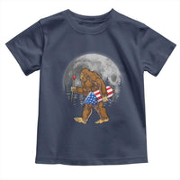 Patriotic Bigfoot 4th of July Toddler T Shirt American Flag Merica Fireworks Sasquatch Moon - Wonder Print Shop