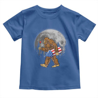 Patriotic Bigfoot 4th of July Toddler T Shirt American Flag Merica Fireworks Sasquatch Moon - Wonder Print Shop