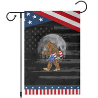 Patriotic Bigfoot 4th of July Garden Flag American Flag Merica Fireworks Sasquatch Moon