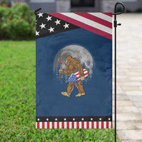 Patriotic Bigfoot 4th of July Garden Flag American Flag Merica Fireworks Sasquatch Moon