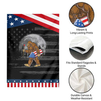 Patriotic Bigfoot 4th of July Garden Flag American Flag Merica Fireworks Sasquatch Moon