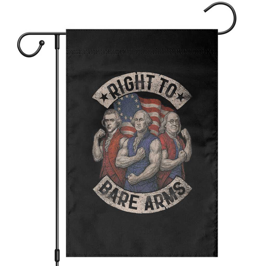 Funny Right to Bare Arms Founding Fathers Garden Flag 4th of July Patriotic Celebrations - Wonder Print Shop