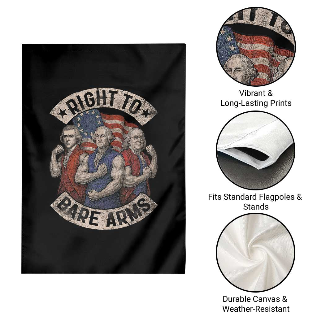 Funny Right to Bare Arms Founding Fathers Garden Flag 4th of July Patriotic Celebrations - Wonder Print Shop