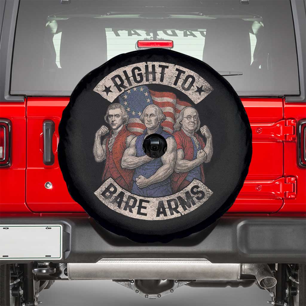 Funny Right to Bare Arms Founding Fathers Spare Tire Cover 4th of July Patriotic Celebrations - Wonder Print Shop