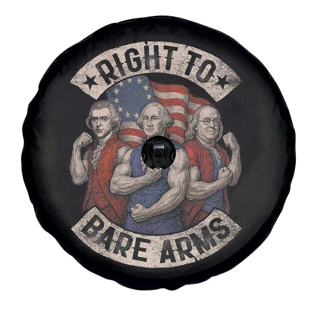 Funny Right to Bare Arms Founding Fathers Spare Tire Cover 4th of July Patriotic Celebrations - Wonder Print Shop