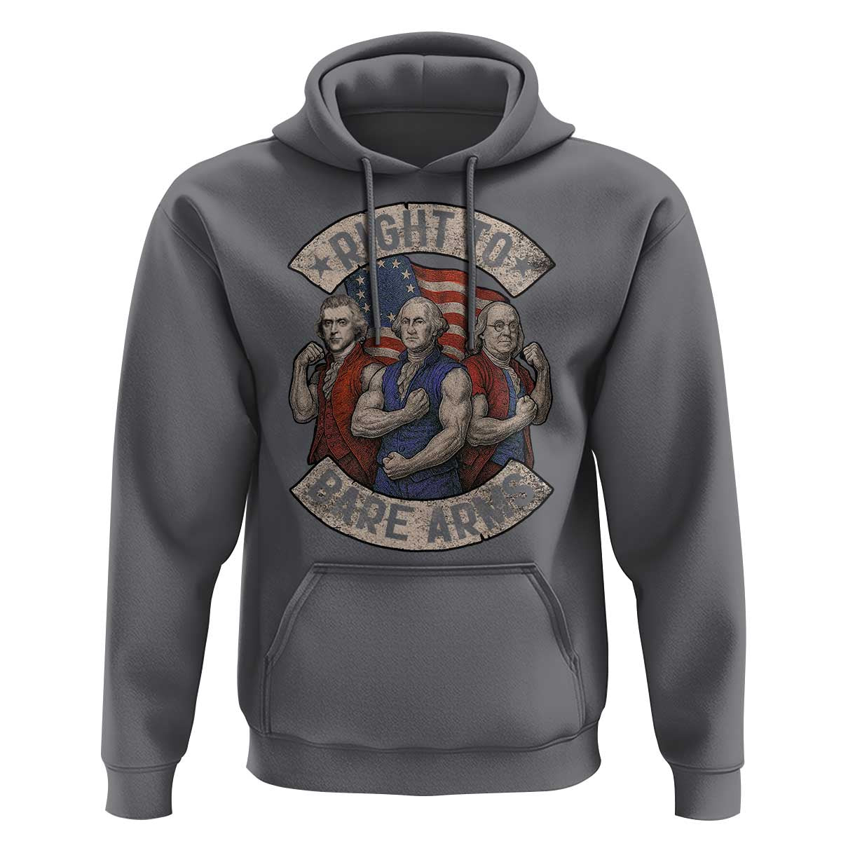 Funny Right to Bare Arms Founding Fathers Hoodie 4th of July Patriotic Celebrations - Wonder Print Shop