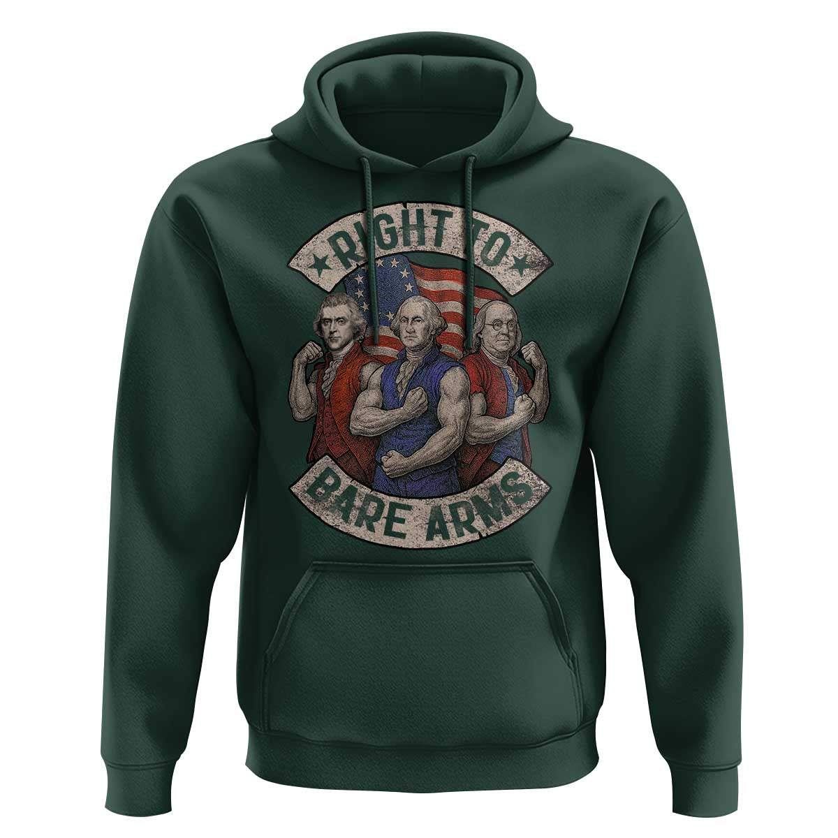 Funny Right to Bare Arms Founding Fathers Hoodie 4th of July Patriotic Celebrations - Wonder Print Shop