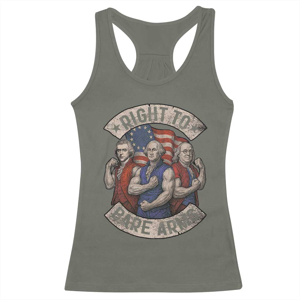 Funny Right to Bare Arms Founding Fathers Racerback Tank Top 4th of July Patriotic Celebrations - Wonder Print Shop