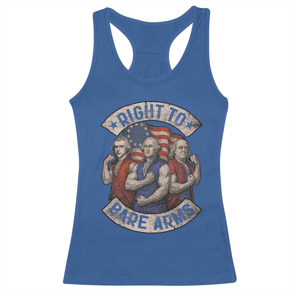 Funny Right to Bare Arms Founding Fathers Racerback Tank Top 4th of July Patriotic Celebrations - Wonder Print Shop