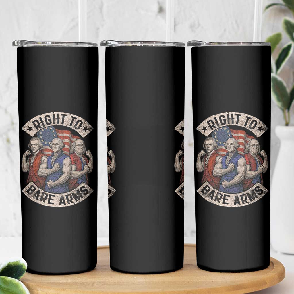 Funny Right to Bare Arms Founding Fathers Skinny Tumbler 4th of July Patriotic Celebrations - Wonder Print Shop