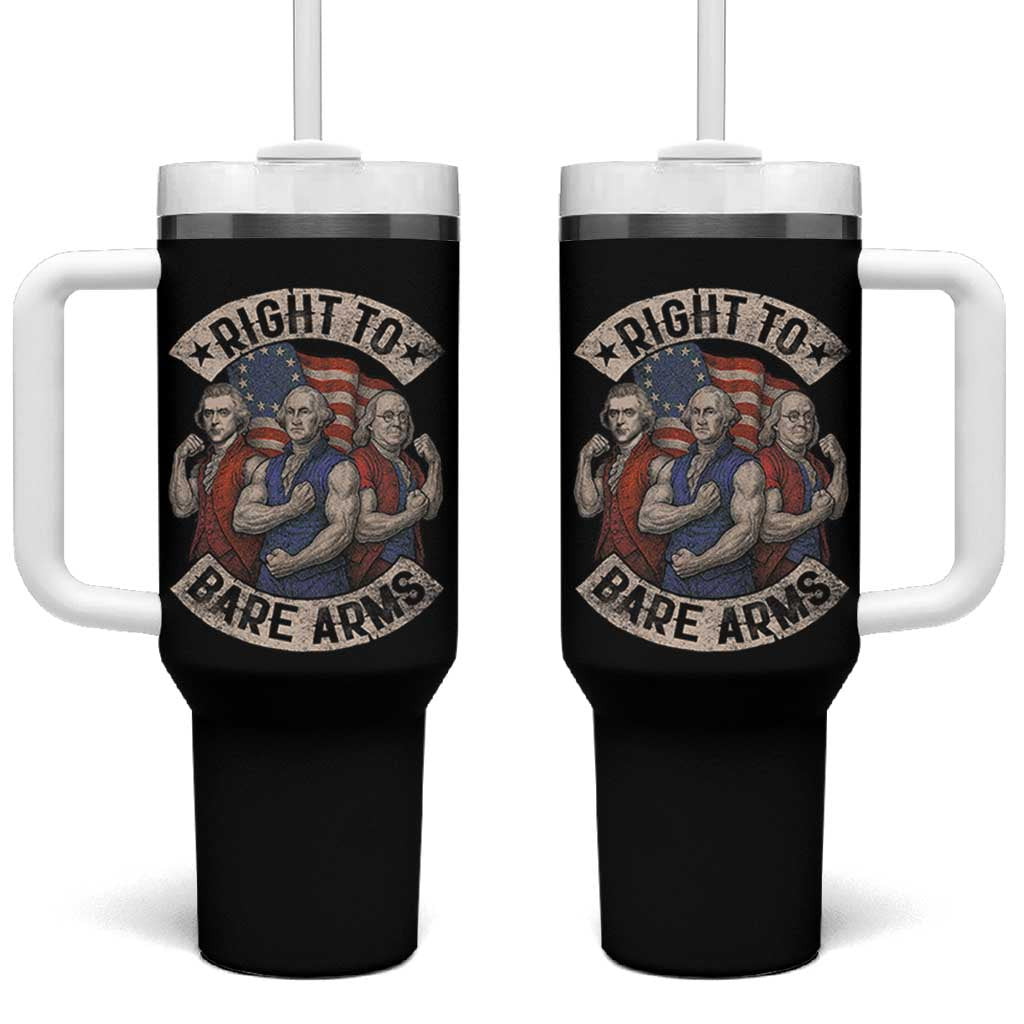 Funny Right to Bare Arms Founding Fathers Tumbler With Handle 4th of July Patriotic Celebrations - Wonder Print Shop
