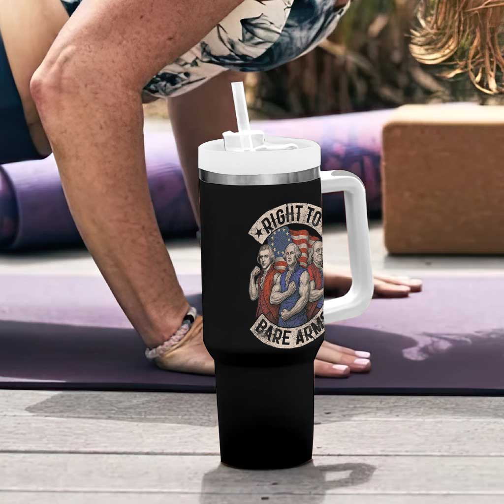 Funny Right to Bare Arms Founding Fathers Tumbler With Handle 4th of July Patriotic Celebrations - Wonder Print Shop